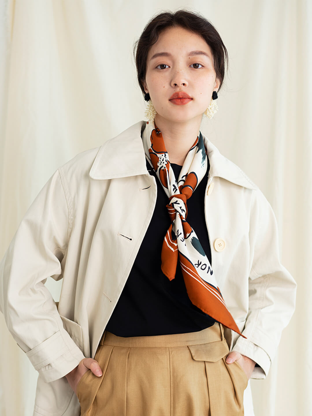 Chowxiaodou 原創彩虹女孩真絲方形絲巾