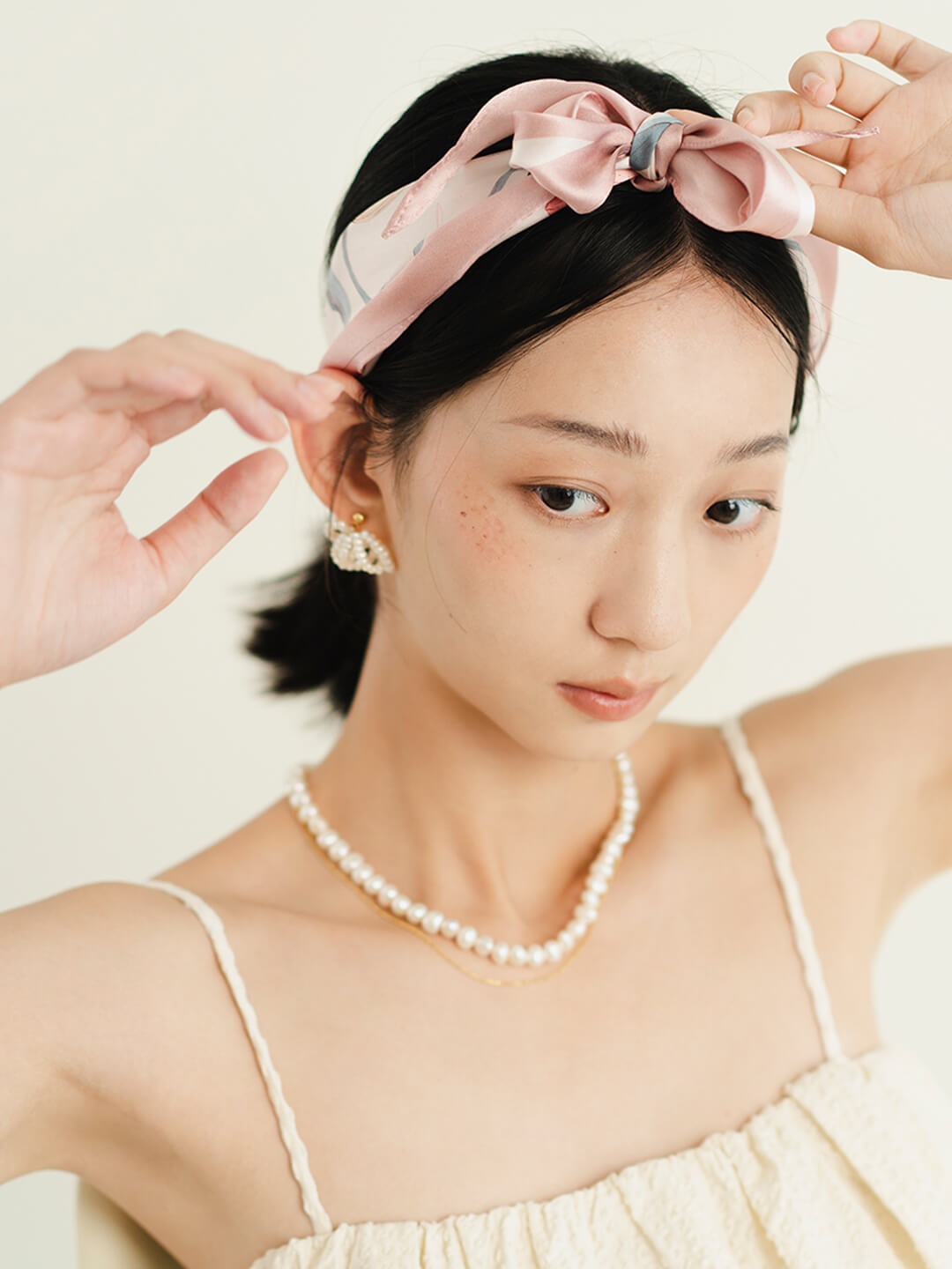 Chowxiaodou 原創紅系列真絲菱形絲巾