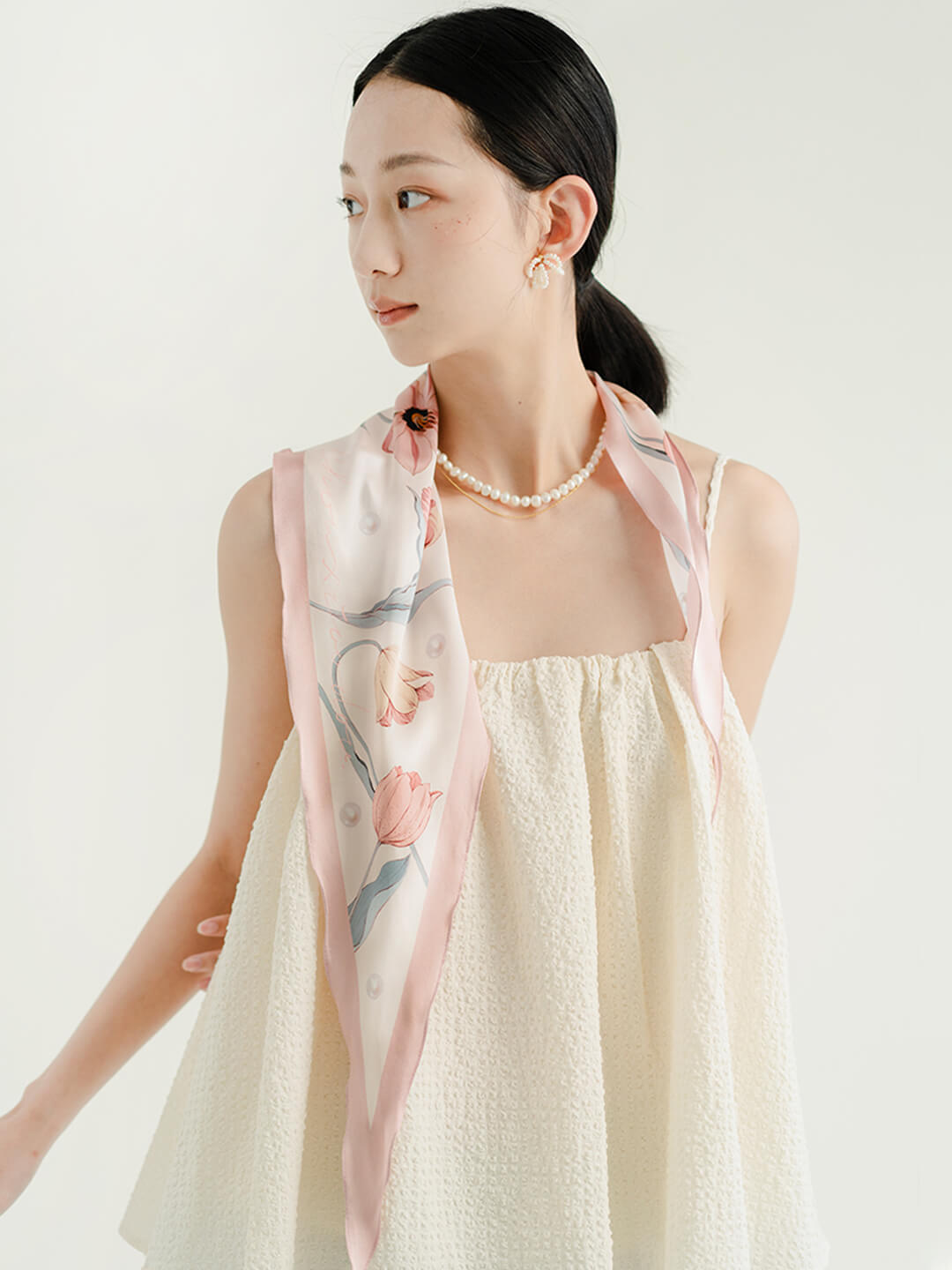 Chowxiaodou 原創紅系列真絲菱形絲巾