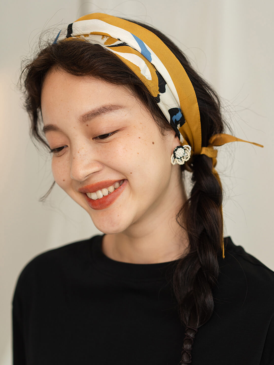 Chowxiaodou 原創彩虹女孩真絲菱形絲巾