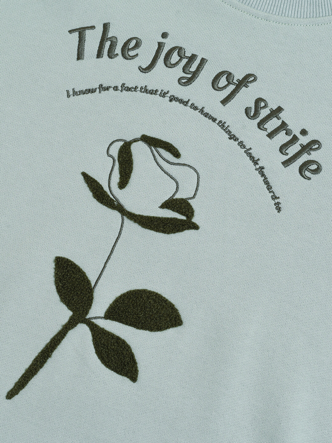 Rayna 綠色刺繡圓領衛衣/SIMPLERETRO